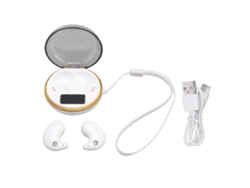 Auriculares Bluetooth 5.3 Invisibles Para Dormir Con Controles Tácticos Y Estuche De Carga - Blanco