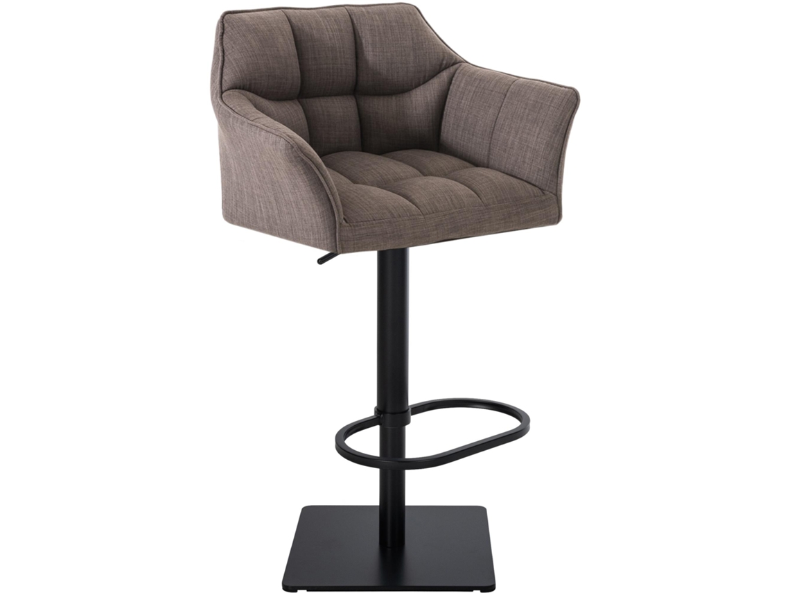 Taburete de bar en tejido Damaso gris/negro Clp