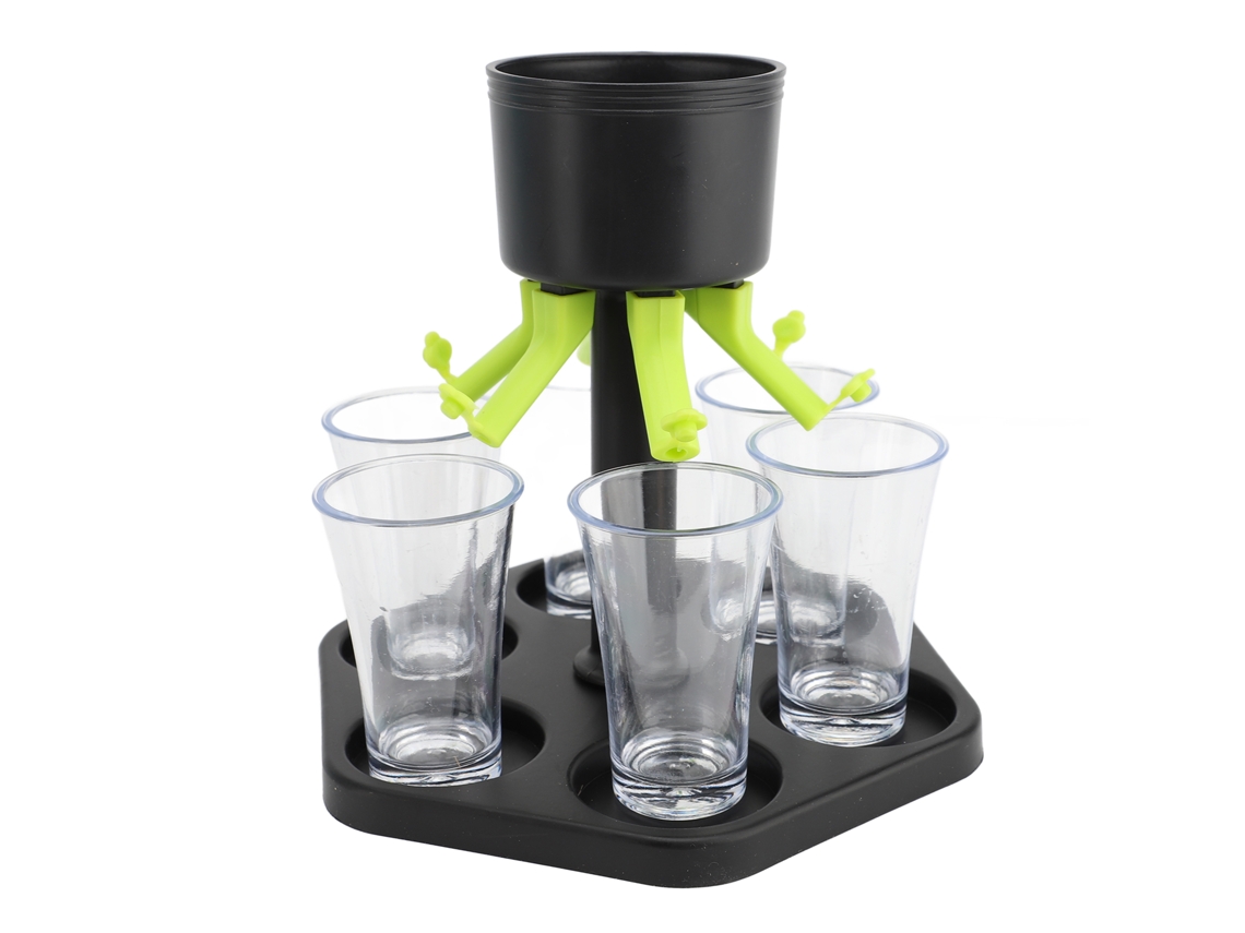 Dispensador De Chupitos Para Fiestas Con 6 Vasos De Plástico, Dispensación Uniforme, Bebida De Bar
