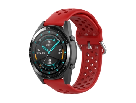 Correa de reloj inteligente para Huawei Watch GT 46 mm/42 mm/GT2 46 mm 22 mm Correa de reloj deportivo de color sólido con cierre (rojo)