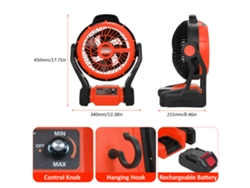Linterna LED recargable Vantilador para camping, 1500 mAh, 8 pulgadas