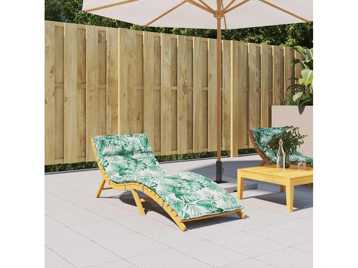 Cojín para tumbona de 180x60x4 cm, tela Oxford con estampado de hojas HARLANV1