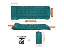 Colchón Hinchable De Aire Para Camping Con Almohada, Bomba Integrada, Ultraligero, Impermeable, Para Mochileros Y Excursionismo.