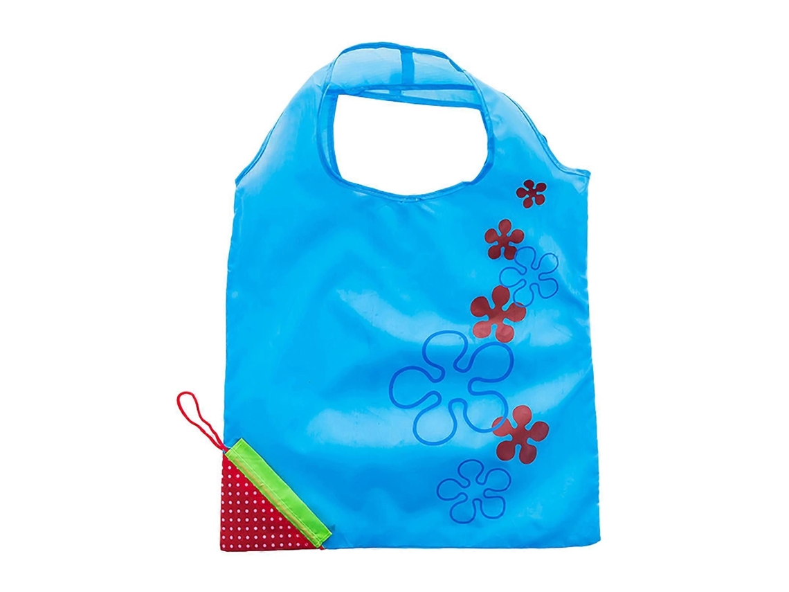 Bolsa de la compra plegable, reutilizable e impermeable con estampado de fresas. GOKOCO