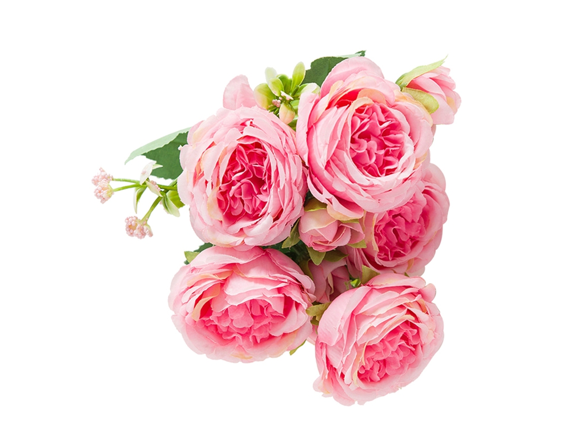 Ramos decorativos artificiales de peonías rosas de 6 cm