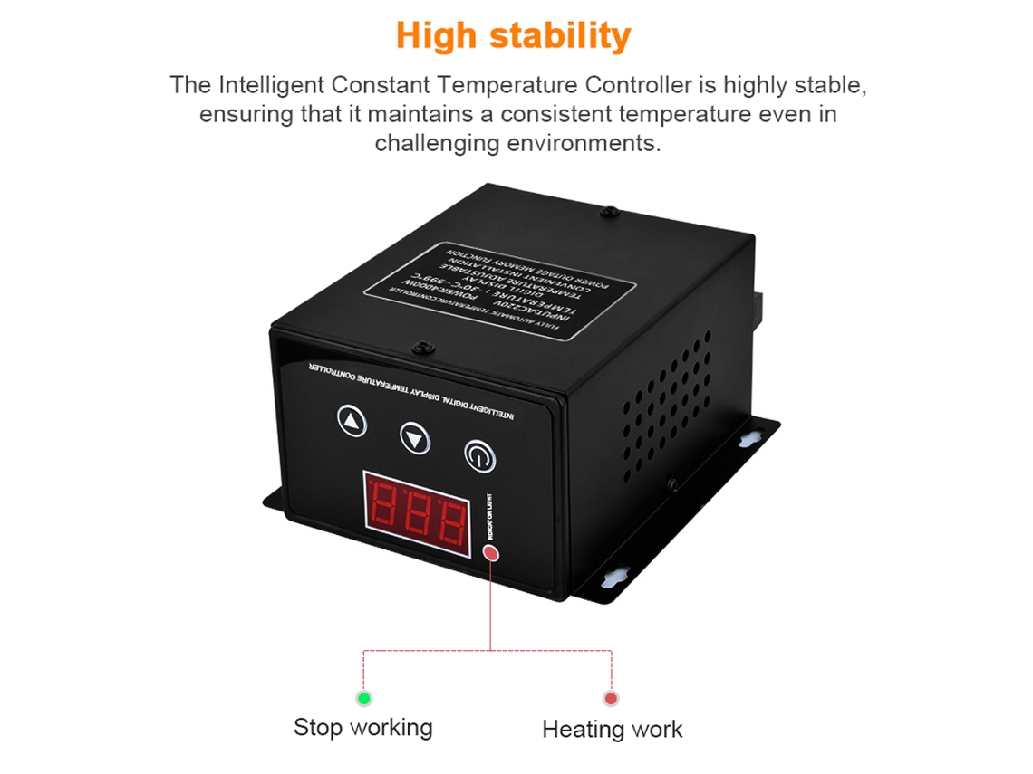 Controlador Inteligente De Temperatura Constante Ajustable Con Pantalla Lcd, Tamaño Compacto, Control Manual Y Automático.
