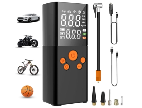 Inflador de neumáticos Compresor de aire portátil, Inflador de neumáticos con bomba de aire inalámbrica con batería de 6000 mAh, Bomba de aire CHRO...