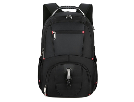 Mochila Mochila Multifuncional USB para Hombres Bolso Impermeable para computadora para Hombres Bolso para computadora portátil-Negro
