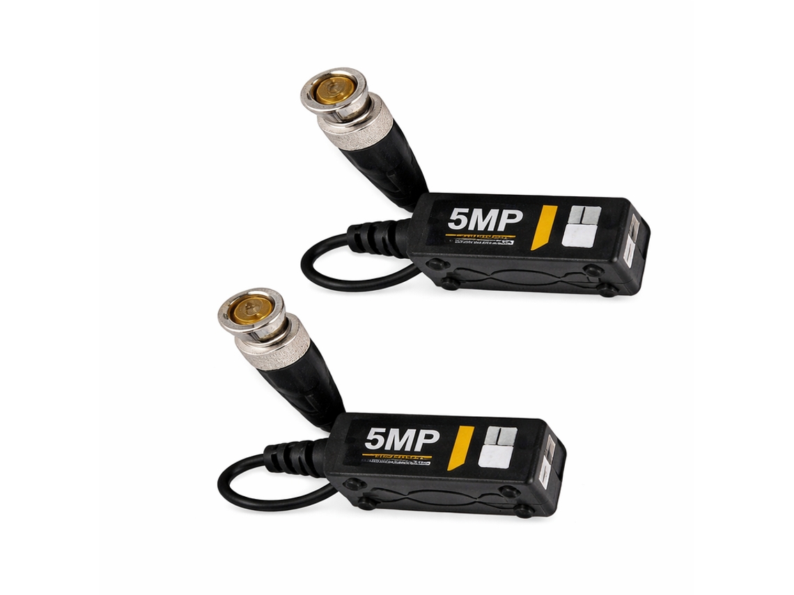 Kit 2 X Baluns De Vídeo Bnc Para Cctv 5mp Sanda Sd-8049 Preto