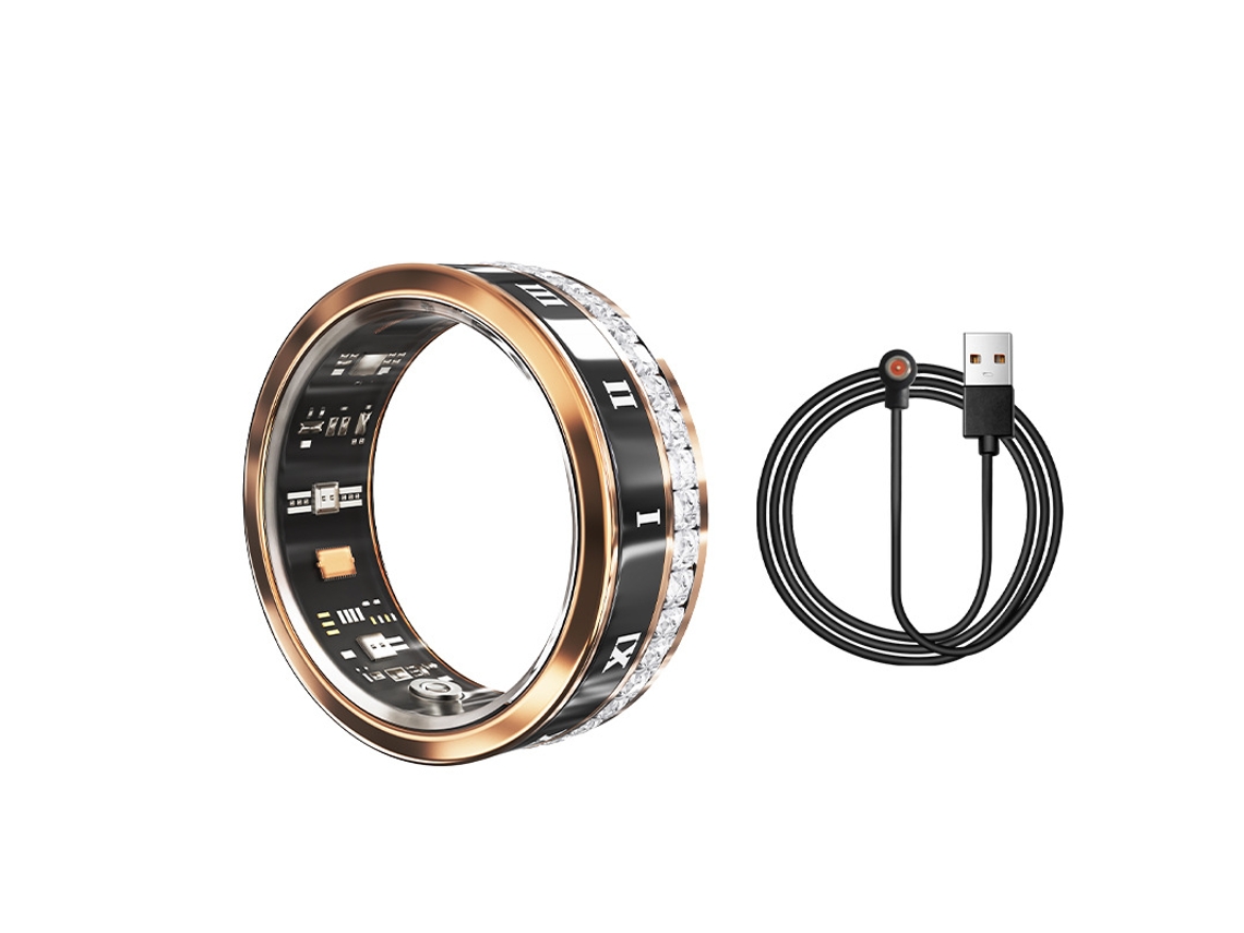 Anillo Inteligente V2 Con Monitor De Pasos, Frecuencia Cardíaca Y Salud, Compatible Con Iphone Y Android (Oro Rosa, 8#) CHRUI