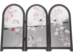 Paravent Décoratif Pliant À 3 Panneaux Miroir Style Chinois Mini Separador De Mesa Feng Shui
