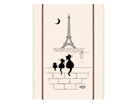 Paño de cocina grande - gatos torre eiffel WINKLER Dubout