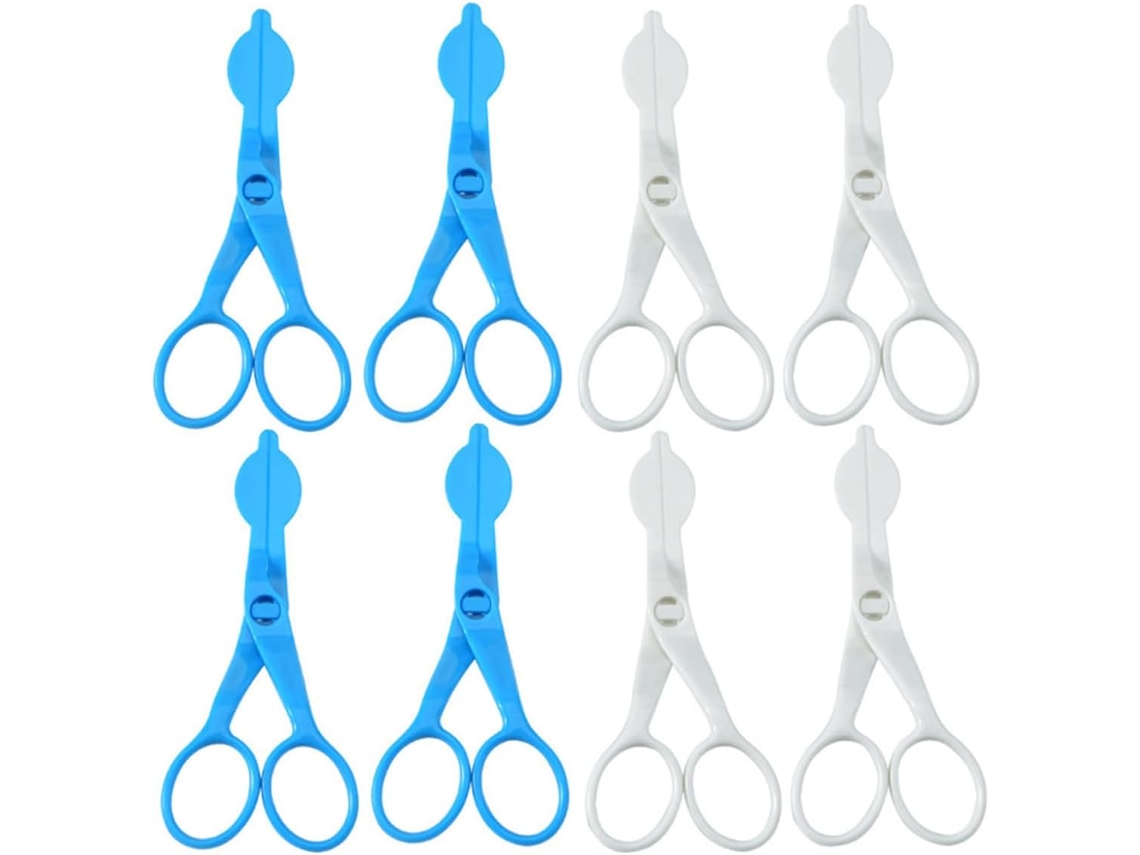 Tijeras Para Pasteles Y Herramienta Para Transferir Flores De Crema, 12 Piezas, Plástico Abs Azul Y Blanco.