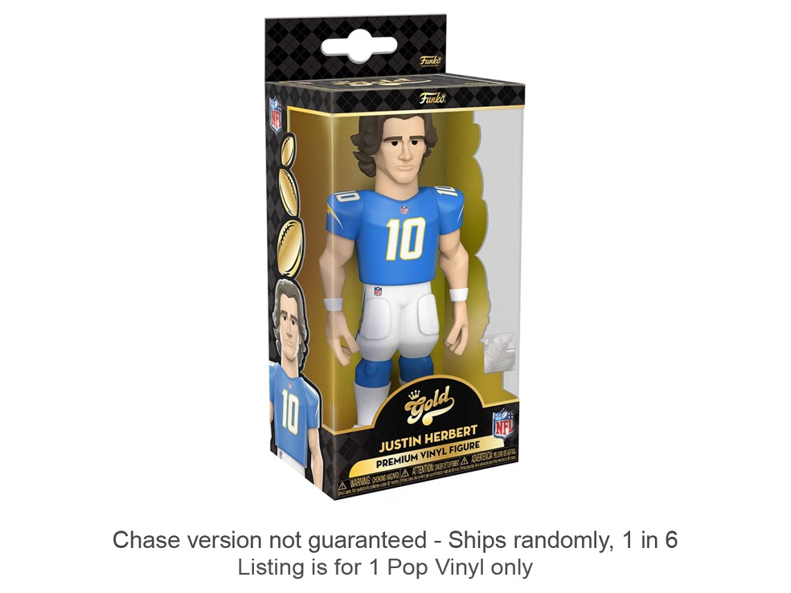 Figura Funko NFL: Justin Herbert Vinyl Gold Chase se envía 1 en 6