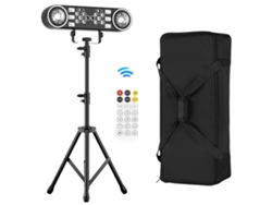 Focos LED RGBW para escenario, iluminación dinámica, soporte ajustable, negro, enchufe europeo OEM