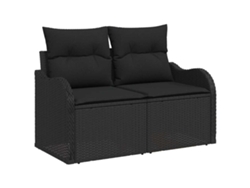 Maison Exclusive - Conjunto De Sofá De Jardín 8 Pcs Negro Poliratán