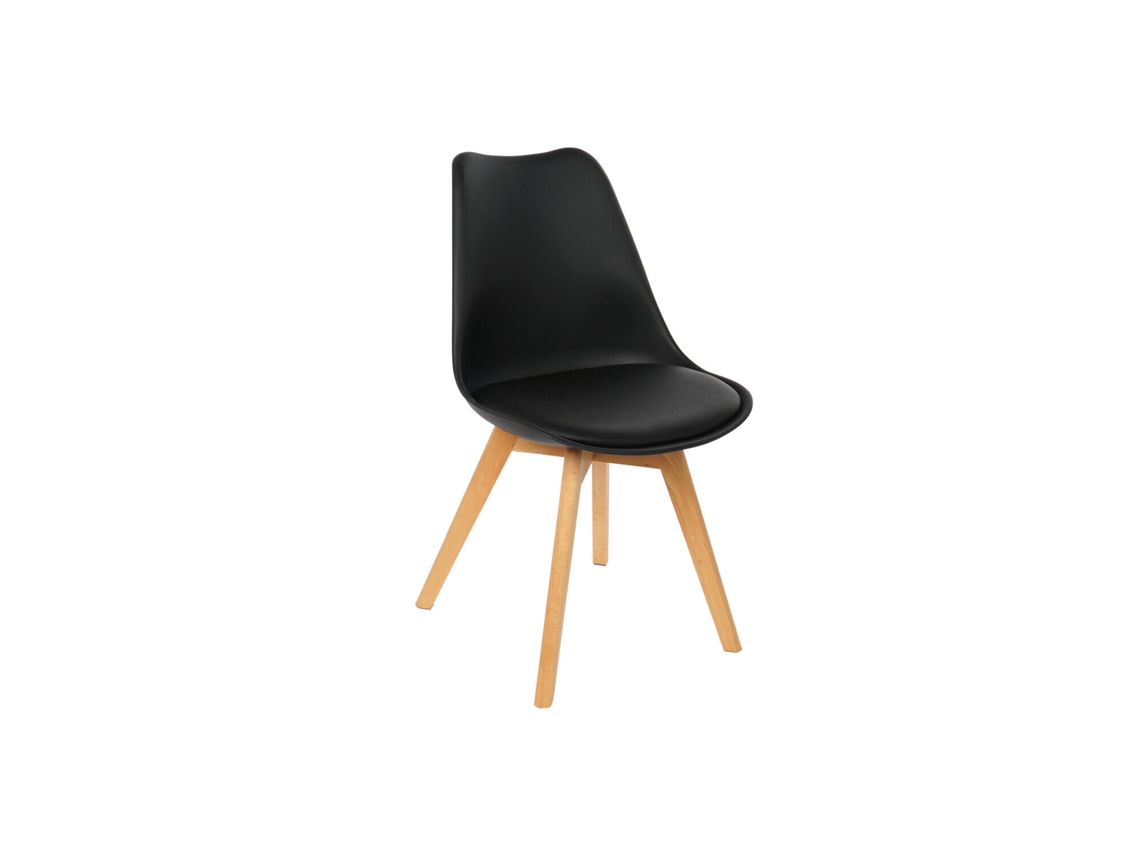 Silla acolchada negra de PP PU de 48x55x83cm ALEXANDRA HOUSE LIVING