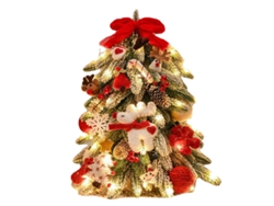 Mini Arbol de Navidad Artificial 40cm con Luces para Decoración JEIIBRZUI