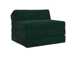 Sofá Cama Plegable Verde Oscuro 200 X 70 X 10 Cm Terciopelo