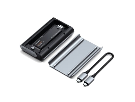 SATECHI USB4 NVMe SSD Pro Caja externa para unidad de estado sólido (SSD) Gris, Transparente