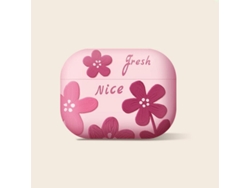 Funda protectora para auriculares Airpods 4, protección completa (pintura al óleo con flores/rosa) Czhhmart