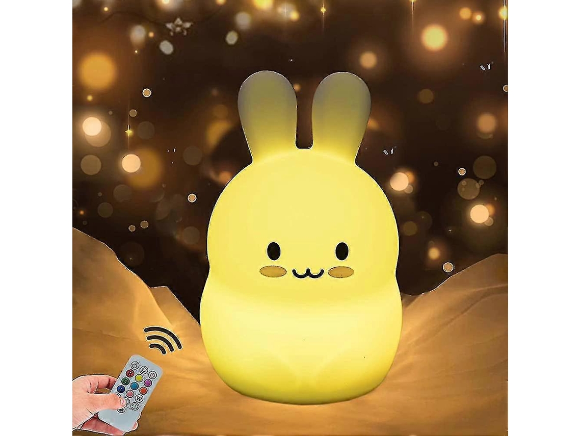 Luz nocturna infantil, lámpara de noche portátil de silicona con luz multicolor. Rosewell