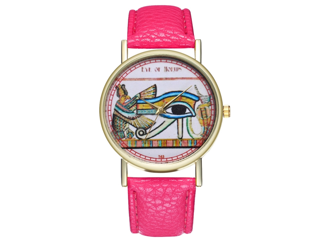Reloj Casual Unisex De Piel Sintética Con Movimiento De Cuarzo - Rosa Claro