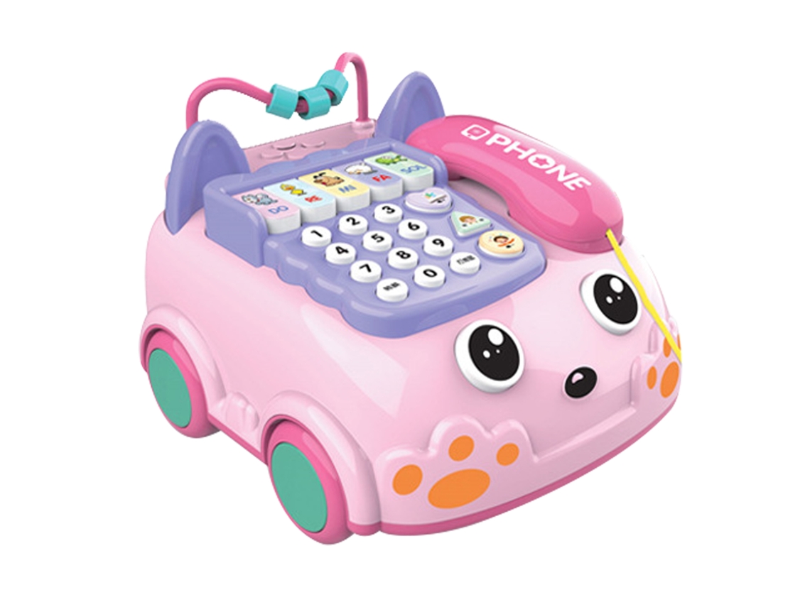 Dan26-juguete Teléfono Piano Multifuncional Con Luces Y Música Para Bebés, Laberinto De Perlas, Regalo De Cumpleaños Para Niños Y Niñas Rosa