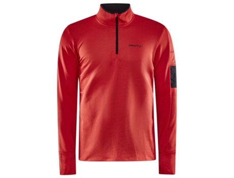 Camiseta de Hombre para Running CRAFT Meio Zíper Adv Rojo (L)