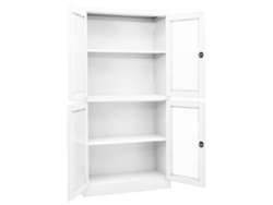 Maison Exclusive - Armario de oficina 90x40x180 cm Cristal templado/Acero blanco