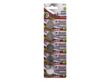 Pack de 5 Pilas Litio de Boton Cr2032 3V ELBAT