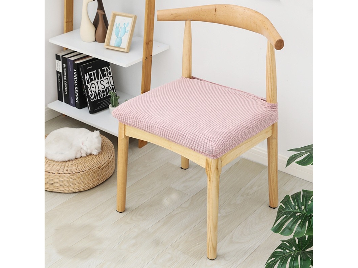 1 paquete de funda protectora extraíble para silla de comedor para el hogar, restaurante-5 # polvo de flor de cerezo-Tamanho padrão LUUCOZK