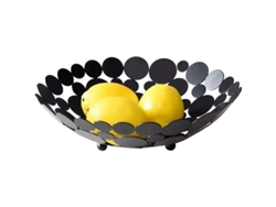 Cesta Redonda Grande De Color Negro Para Frutas, Ideal Para La Mesa, Apta Para Frutas, Verduras, Pan Y Dulces.