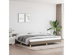 Cama Sin Colchón Tela Gris Taupe 200x200 Cm