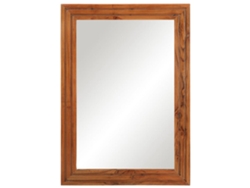 Espejo De Baño Madera Maciza De Acacia Y Vidrio 50x70 Cm