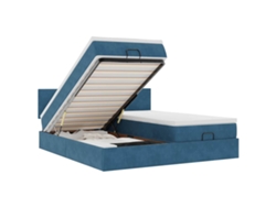 Maison Exclusive - Estructura De Cama Otomana Colchones Terciopelo Azul Oscuro