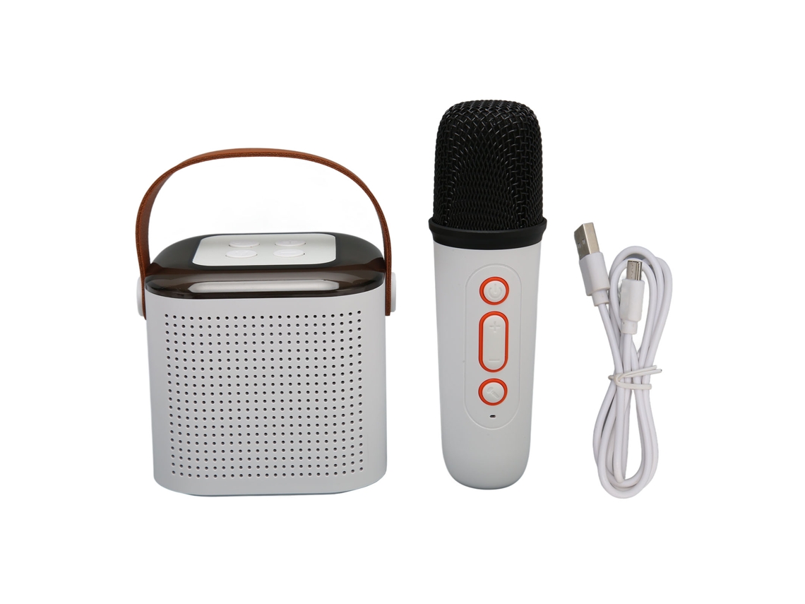 Máquina De Karaoke Con Altavoz Bluetooth De Luz Rgb 1 Micrófono Inalámbrico