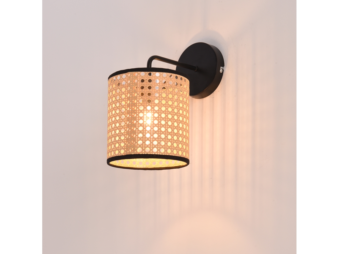 Lámpara de pared Southend moderna 1x E14 40 W metal-plástico 25 x Ø 16 cm - Negro y Beige LUX.PRO