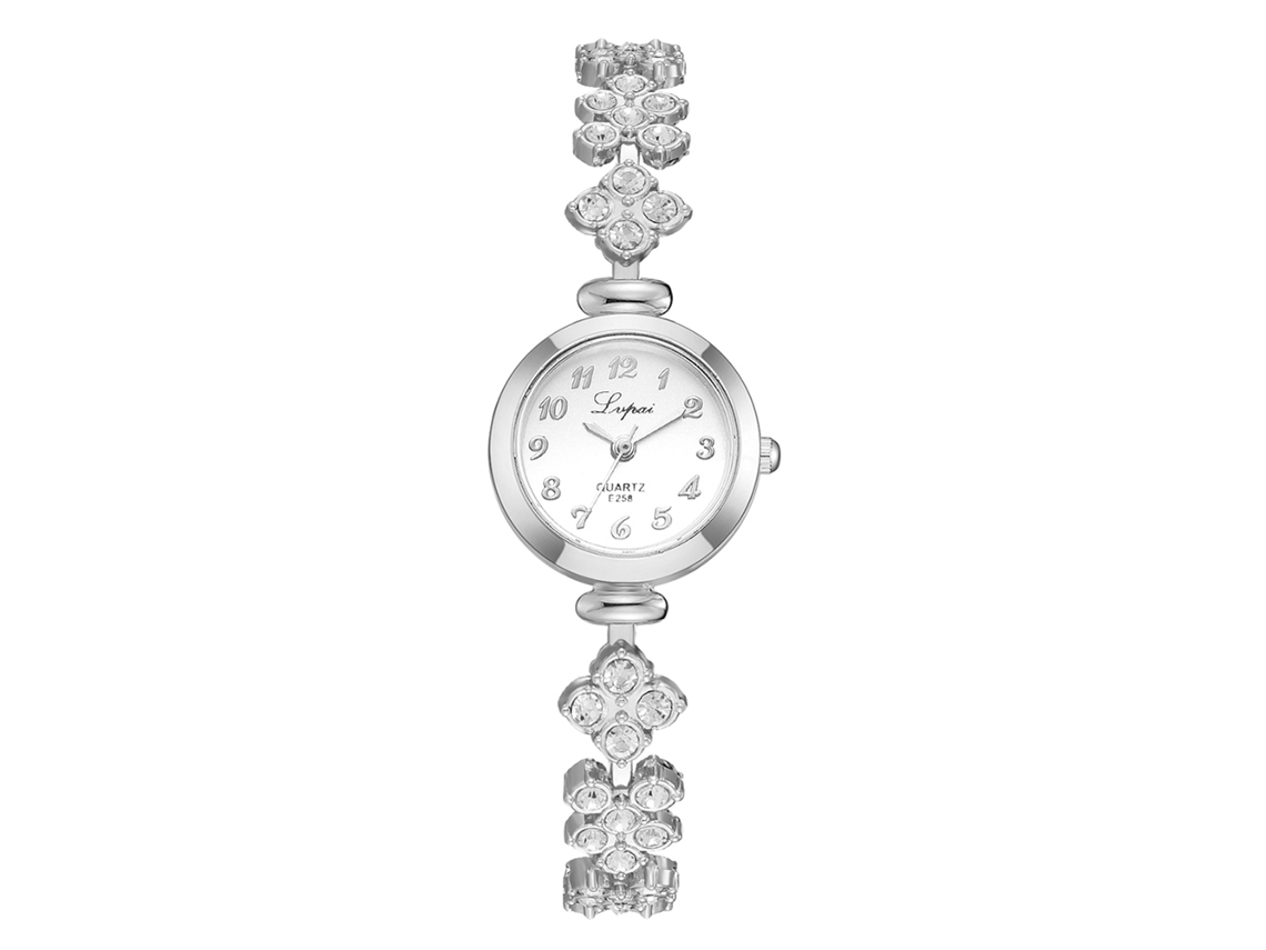 Reloj De Pulsera Ccq Para Mujer Con Centro De Corazón Hueco Y Cadena De Diamantes De Imitación En Capas (azul)