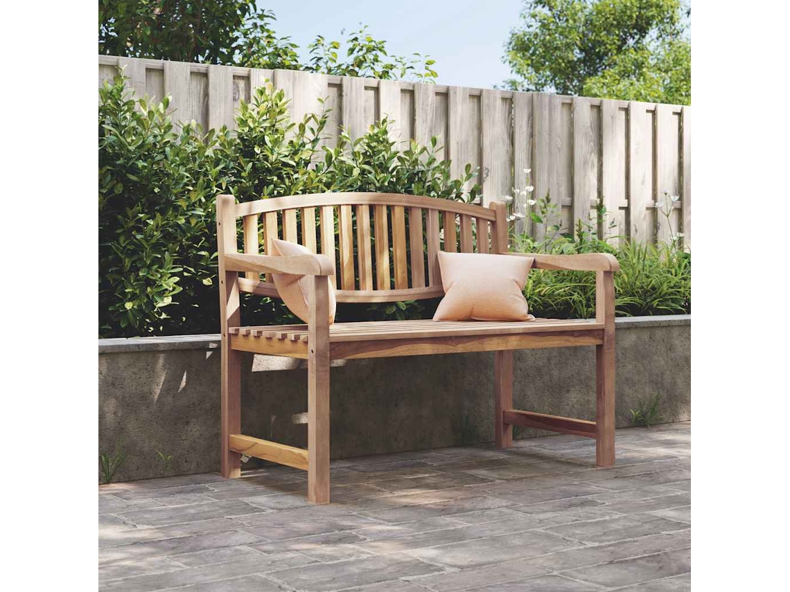 Banco De Jardín Madera Maciza De Teca 114x59x87 Cm