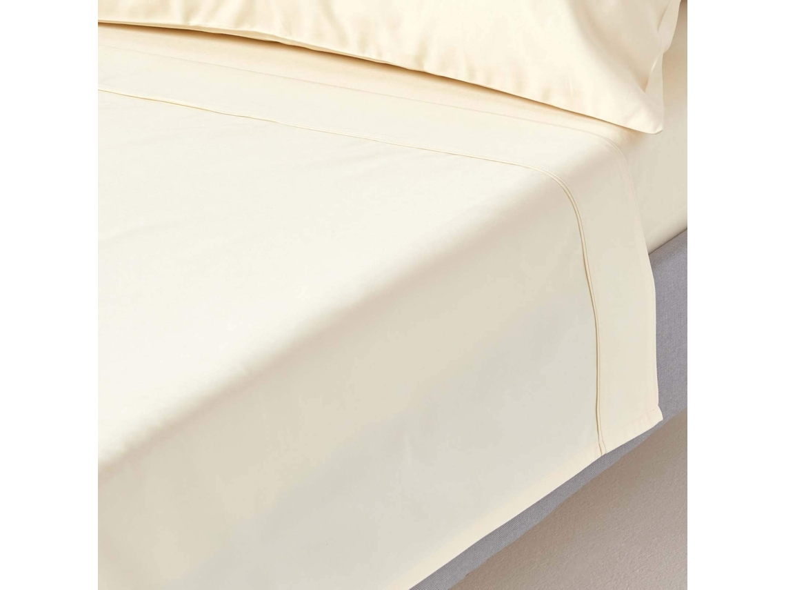 Homescapes Cream Egyptian Cotton Flat Sheet 1000 Tc, Double