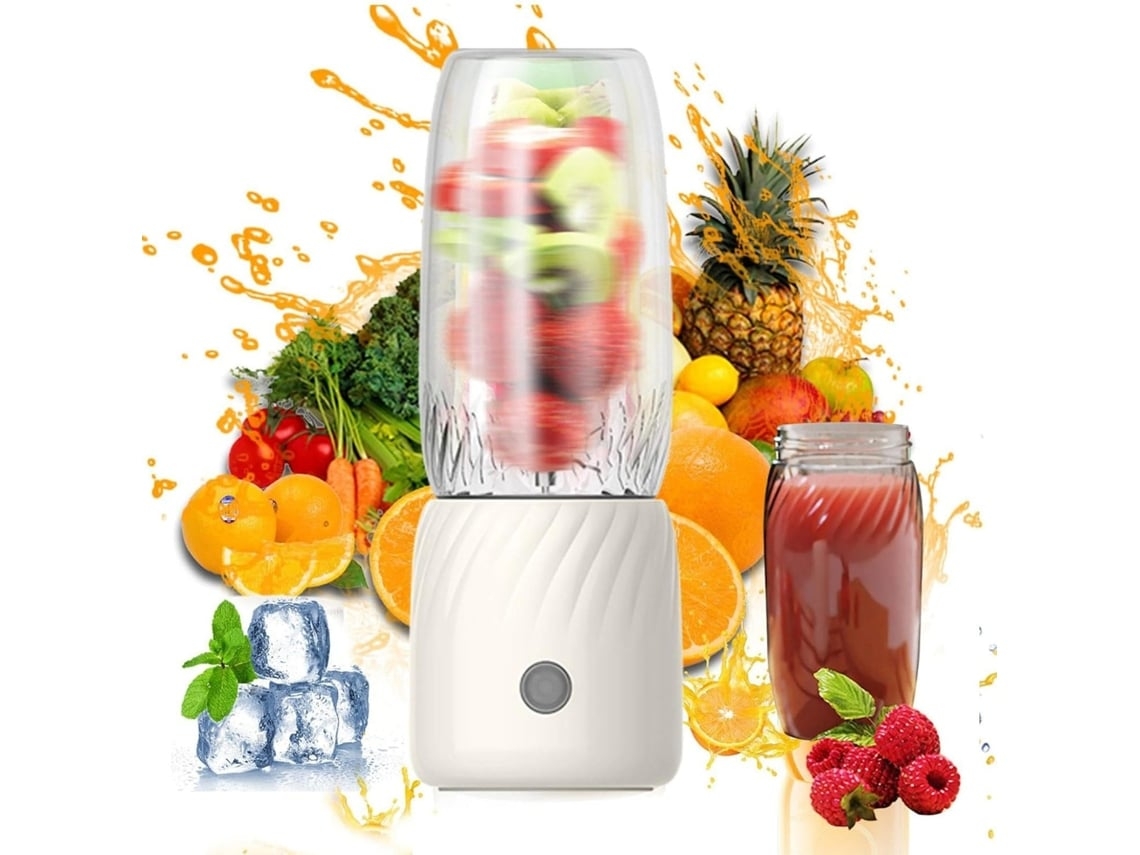 Exprimidor de frutas pequeño recargable multifuncional portátil Facpoet de 350 ml