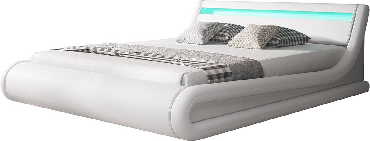 Cama Bonitos Parisina blanco polipiel compatible con 140x190 cm canapé de matrimonio 140x190cm