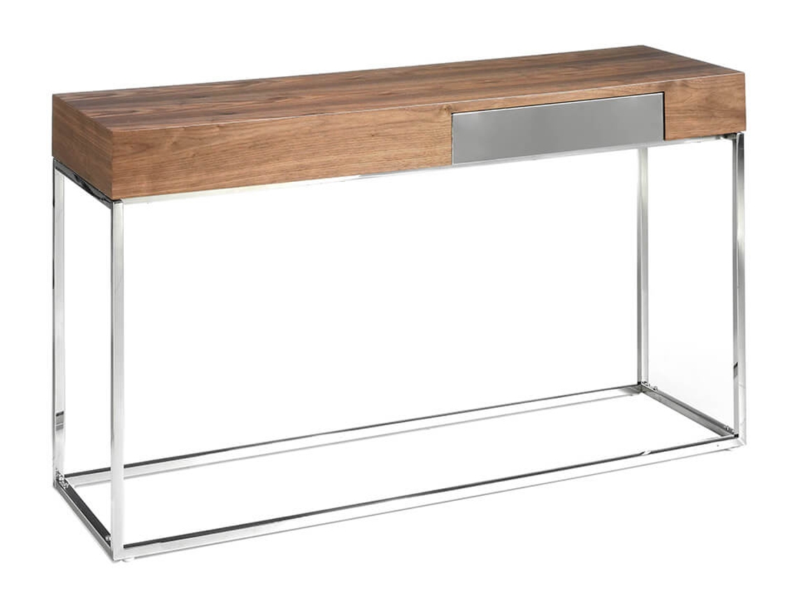 Consola ANGEL CERDÁ. 3111 (Marrón - MDF, Madera, Acero Inoxidable - 135 x 40 x 76 cm)