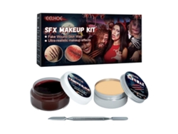 Kit De Cera Para Cicatrices De Sangre Falsa Para Maquillaje De Efectos Especiales De Halloween Con Espátula