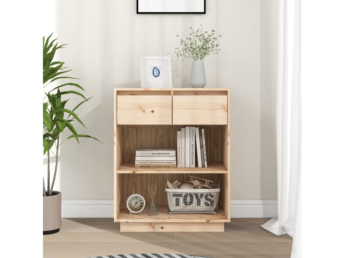 Mesa Consola De Madera Maciza De Pino 60x34x75 Cm