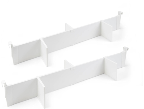 EMUCA Lote de Separadores para Interior de Cajones Vertex-Concept- 900- Pintado Blanco- Aluminio y Plástico