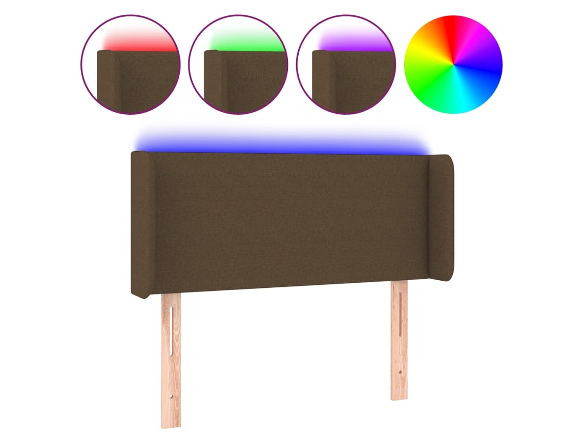 Cabecero con luces LED, tela marrón, MAISON EXCLUSIVE (83x16x78 cm)
