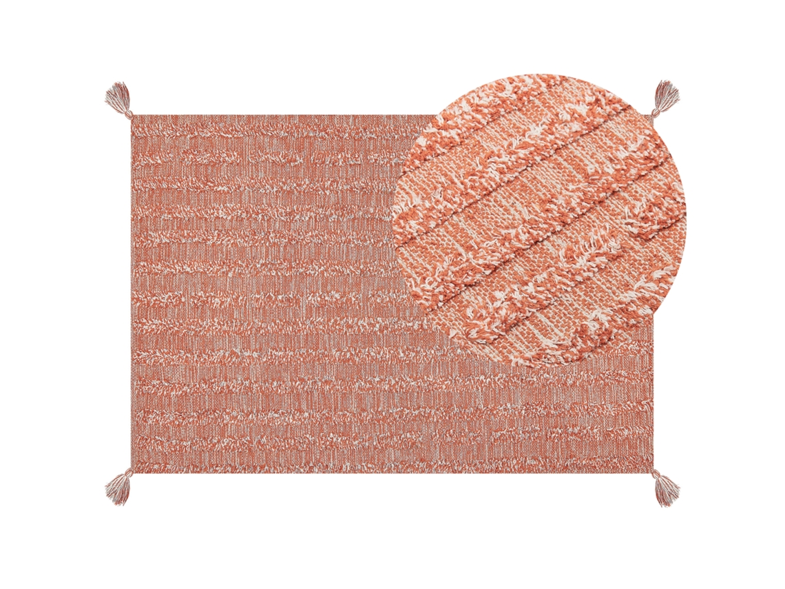 Alfombra de pelo corto BELIANI Mugla de Algodón Naranja 160x230