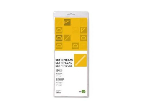 Jogo Esquadro E Régua 30 Cms E Semicirculo Em Petaca Liderpapel Verde